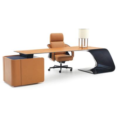 意大利設(shè)計 不銹鋼輕奢豪華創(chuàng)意時尚經(jīng)典儲物辦公桌電腦桌書桌家用別墅