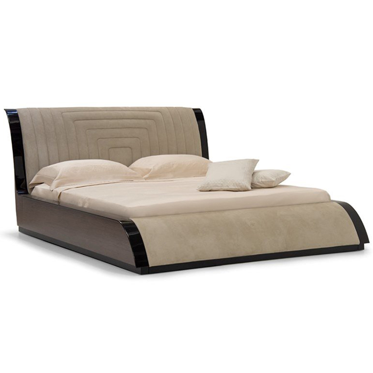 2022年新品意大利蘭博基尼 不銹鋼光滑實(shí)木輕奢豪華床鋪 酒店家用商用會(huì)所鍍金銅色家具