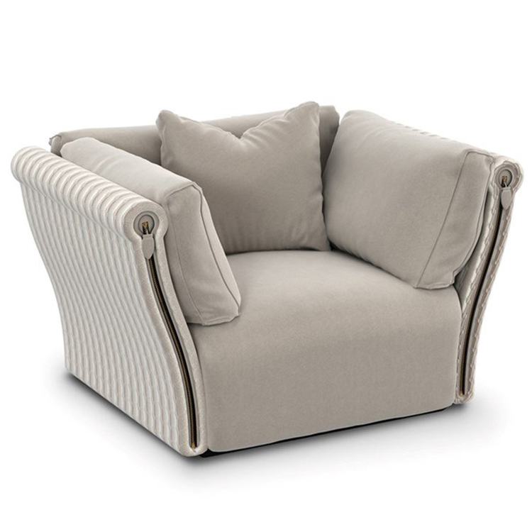 Tonino Lamborghini Casa托尼諾·蘭博基尼 單人雙人三人位沙發(fā) 拉鏈裝飾 壓線紋路酒店會所樣板房家具