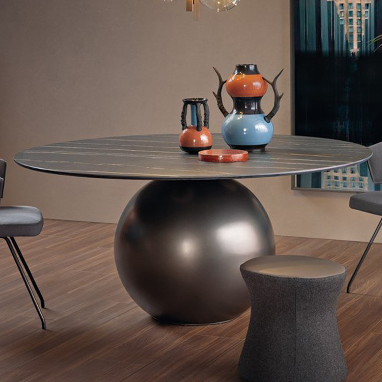 意大利Bonaldo  博納爾多馬戲團(tuán)CIRCUS  table桌子餐桌 球體桌 茶幾 五金不銹鋼實木大理石圓桌