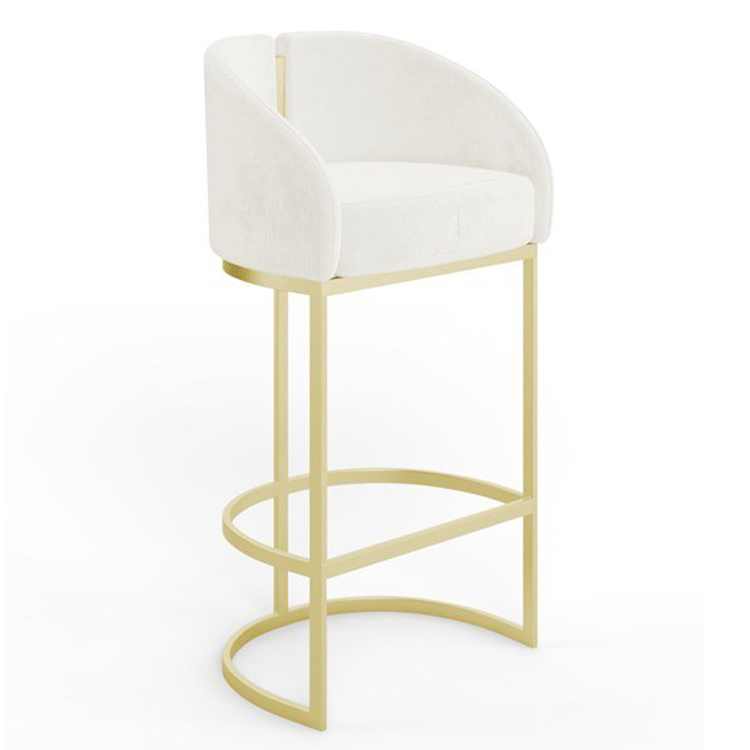 葡萄牙本質(zhì)家居 伊莎多拉凳子 酒吧前臺(tái)會(huì)所高腳吧椅吧凳子 不銹鋼絨布五金鍍金