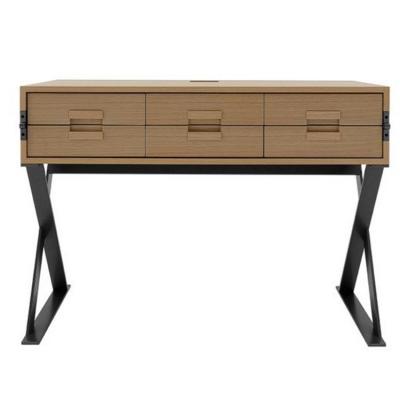 Maxalto意大利Antonio Citterio設(shè)計電腦桌子 馬克斯書桌長復(fù)古新中式實木五金不銹鋼 X形Z形腳書柜