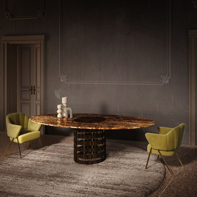 羅薩托Hangar Design康拉德桌子 不銹鋼實木大理石五金餐桌辦公桌大班桌 ROSSATO CONRAD Table