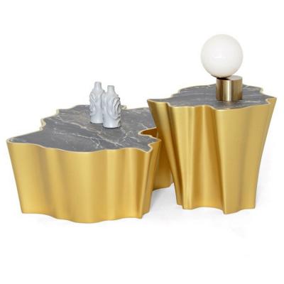 Albania 2022 VIP DIAMOND Tea table 阿爾巴尼亞 前衛(wèi)時(shí)尚茶幾玻璃鋼漆面/電鍍金色茶幾/金色銅色電鍍