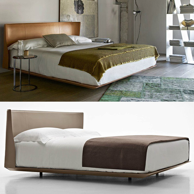 4款 意大利B&B 艾麗斯床Gabriele ALYS bed 皮質(zhì)異形床鋪實物馬鞍皮酒店會所別墅高檔家私