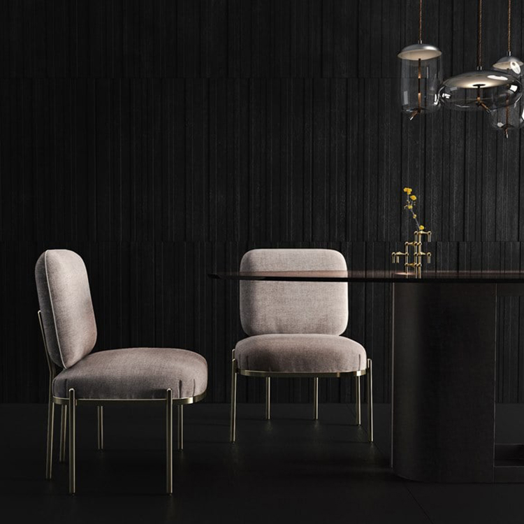 意大利羅薩托 ROSSATO 昆西椅子五金不銹鋼電鍍金色餐椅Hangar Design Group休閑椅有扶手無扶手款