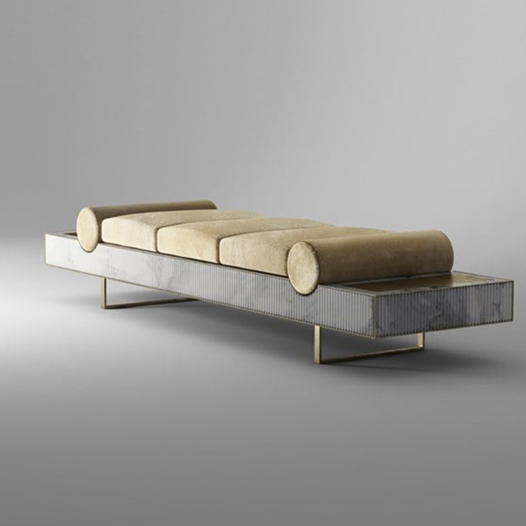 6款長椅意大利Piero Lissoni 斯坦福 阿斯頓馬丁五金軟件包意式極簡雙人不銹鋼銅色金色藝術(shù)
