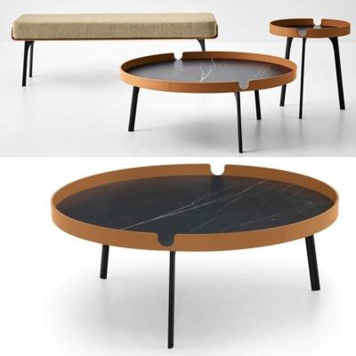 Matteo Zorzenoni四款茶幾 意大利博爾贊·萊蒂 錐體茶幾 馬鞍皮革邊幾 大理石組合角幾