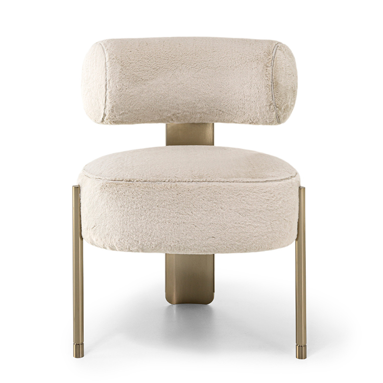 意大利Visionnaire 餐椅 Zoe 不銹鋼絨布輕奢洽談椅化妝椅酒店會(huì)所意式極簡(jiǎn)