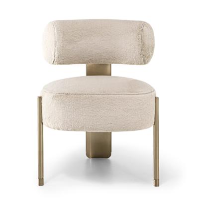 意大利Visionnaire  餐椅 Zoe 不銹鋼絨布輕奢洽談椅化妝椅酒店會所意式極簡