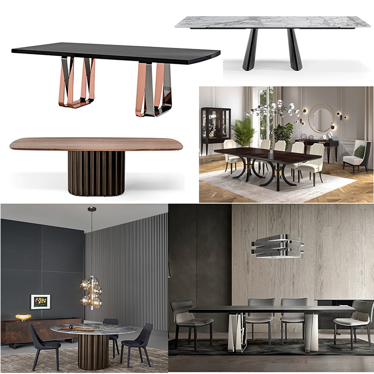 4款方形餐桌 Giuseppe Viganò玻璃鋼希臘圓柱長桌  Marconato大理石桌子新中式古典輕奢