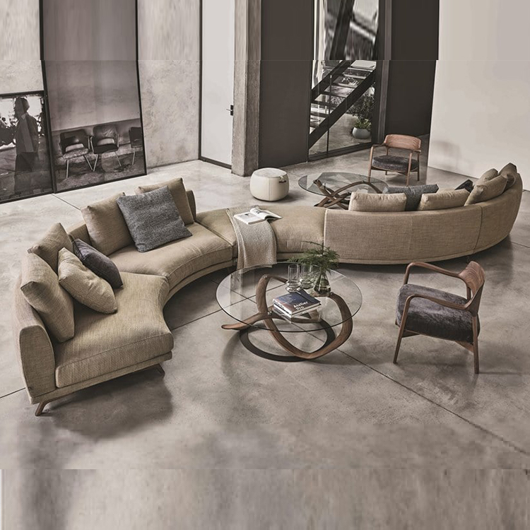 兩款2023年Flou弗洛無扶手組合沙發(fā)Emanuela Garbin S字形蛇形圓弧Porada