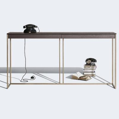 3款新中Lema式復(fù)古輕奢風(fēng)David Lopez Quincoces書桌辦公桌子不銹鋼實木鍍金精致優(yōu)雅極簡高端