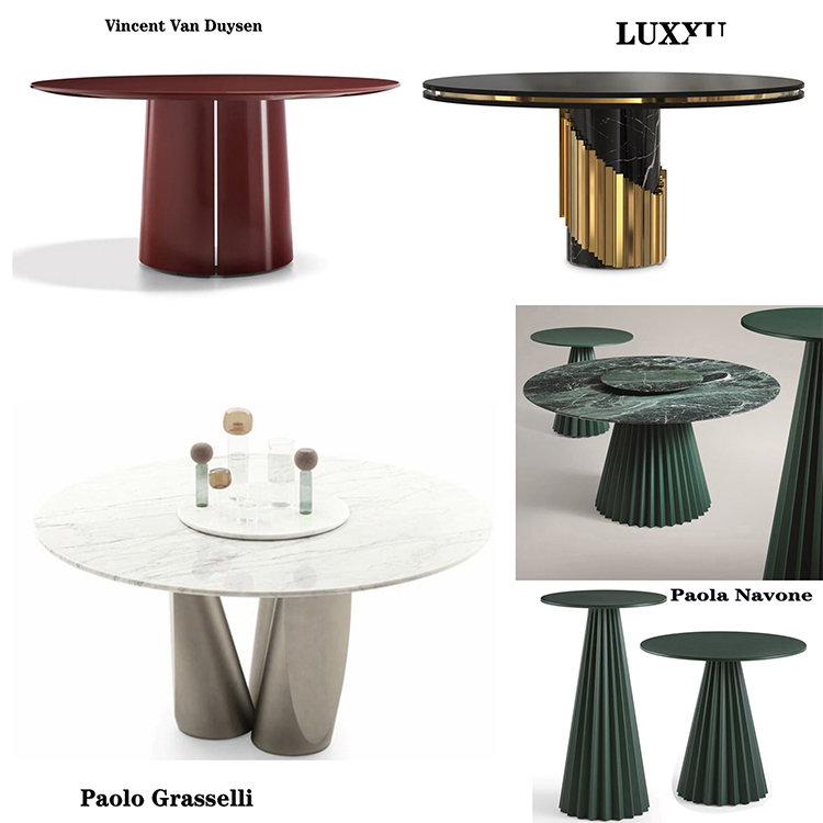 七款 實(shí)物 Paola Navone 意大利設(shè)計(jì)師圓餐桌子 輕奢家具LITTUS長(zhǎng)桌折紙Midj五金吧桌Vittorio Paradiso