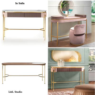 十款 2024年意大利DE CASTELLI長餐桌辦公桌邊桌邊柜梳妝臺 不銹鋼橢圓形桌子實木軟體輕奢Pietro Russo