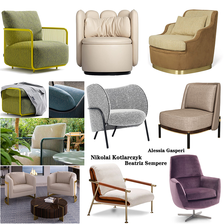 12款Flexform休閑椅Antonio Citterio扶手椅BAXTER巴克斯特Studiopepe不銹鋼實(shí)木小號小款椅