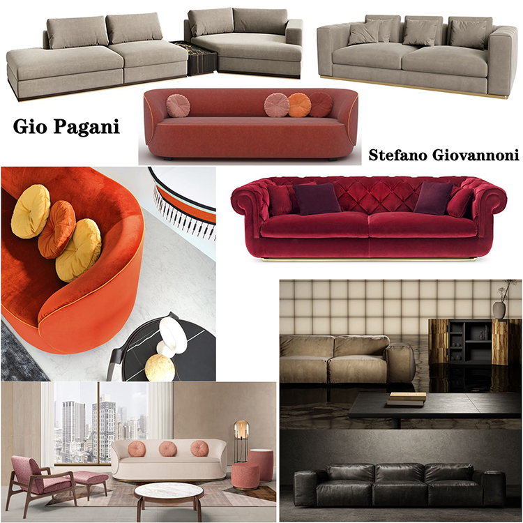 2024年10款新品 Stefano Giovannoni 沙發(fā)Levantin雙人多人Artu橢圓弧形茶幾組合沙發(fā)