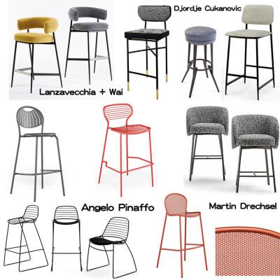 2024年新九款意大利Calia Italia新款吧凳子戶外花園emu高腳吧椅Angelo Pinaffo五金彩色腳凳
