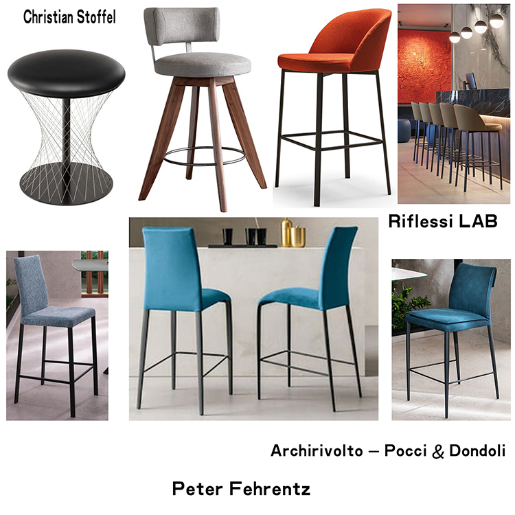 2024年8款新品五金Peter Fehrentz軟體Christian Stoffel吧椅Pedrali鐵藝實木圓高腳吧椅凳子