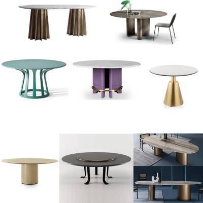 2024年8款新品 Cassina卡西納Roberto Lazzeroni餐桌橢圓洽談會議桌Lago五金Patrick Jouin金色輕奢