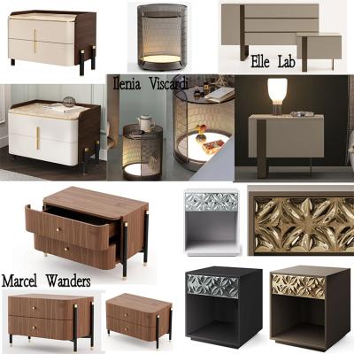 2025十款Flou弗洛床頭柜桌子Rui Martins輕奢實(shí)木后現(xiàn)代Luca Erba茶幾