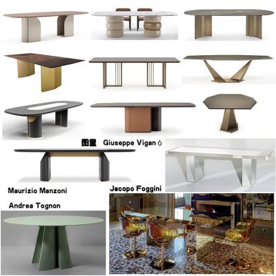 新十款Turri圖里L(fēng)uca Erba大方形大餐桌辦公會議大班桌馬雷利靈感來自葡萄牙橢圓形