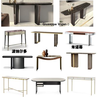 2024年Minotti米洛提十款A(yù)lain Gilles入戶廳堂邊桌書桌Longhi隆吉設(shè)計五金輕奢大理石長桌