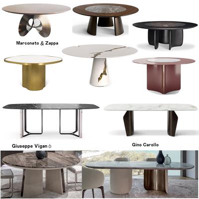 10款Longhi隆吉設(shè)計Giuseppe Viganò輕奢橢圓形餐桌長形辦公酒店大班桌