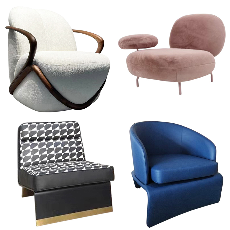 Draga & Aurel意式設(shè)計師BAXTER MARILYN瑪麗蓮無扶手椅家用書房餐廳磨砂皮休閑椅 酒店會所沙發(fā)椅