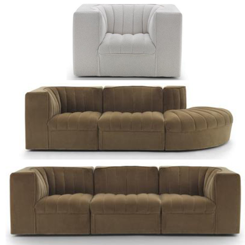 意大利arflex 設(shè)計師Tito Agnoli蒂托 9000扶手單人位沙發(fā)椅三人拐角 酒店會所豪宅家具定制